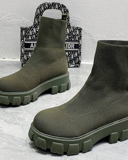 Round Toe Platform Boots