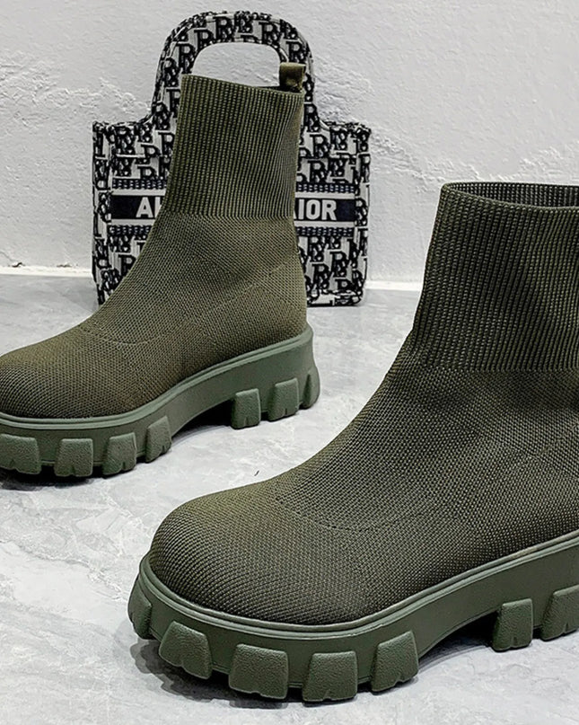 Round Toe Platform Boots