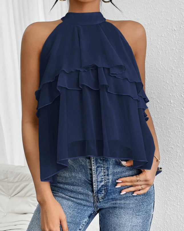 Ruffled Layered Sleeveless Top