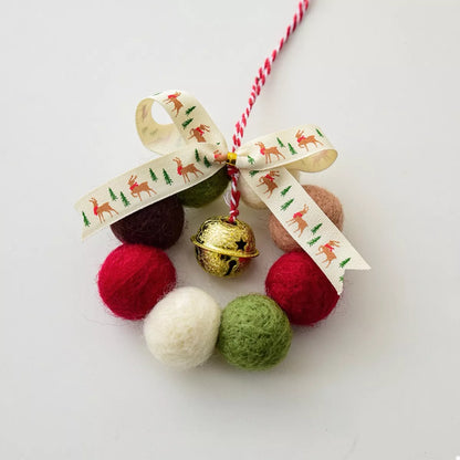 Christmas Felt Ball Garland Ornament Style D One Size