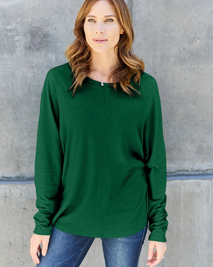 Double Take Full Size Round Neck Long Sleeve T-Shirt