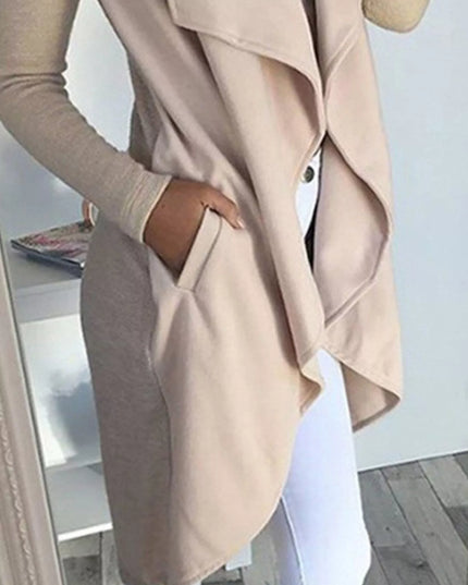Full Size Lapel Collar Long Sleeve Coat Plus Size