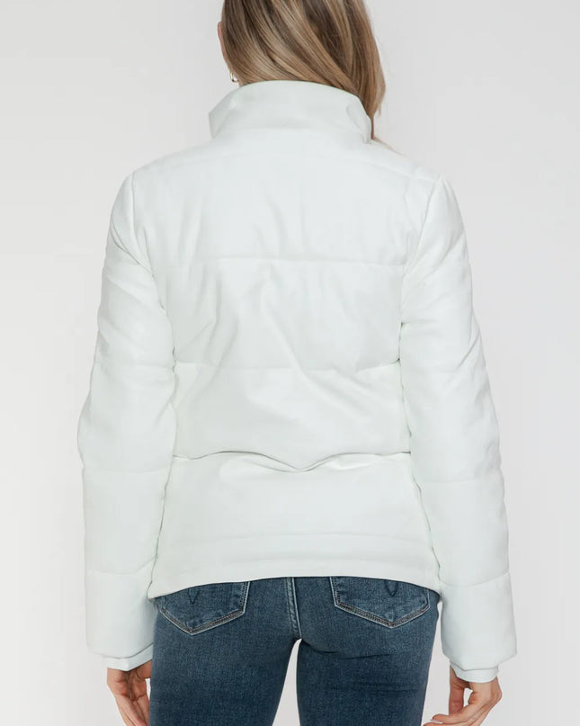 YMI Pocketed Zip Up Turtleneck Puffer Jacket