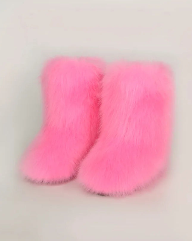Thermal Fuzzy Platform Boots Fuchsia Pink