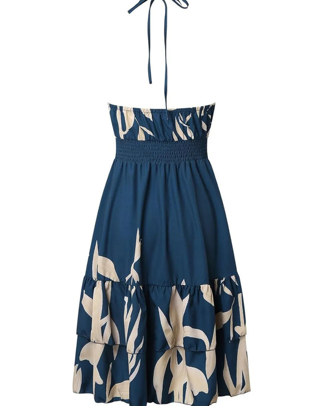 Paisley Print Halter Neck Mini Dress