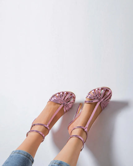 Strappy Stiletto Heeled Sandals with Ankle Strap Design 