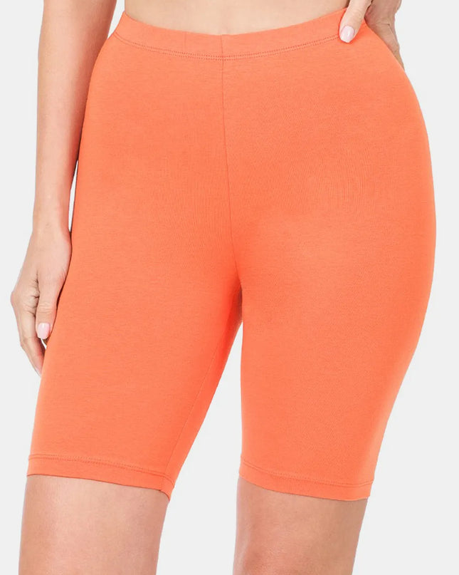 Zenana High Waist Bermuda Shorts Deep Coral