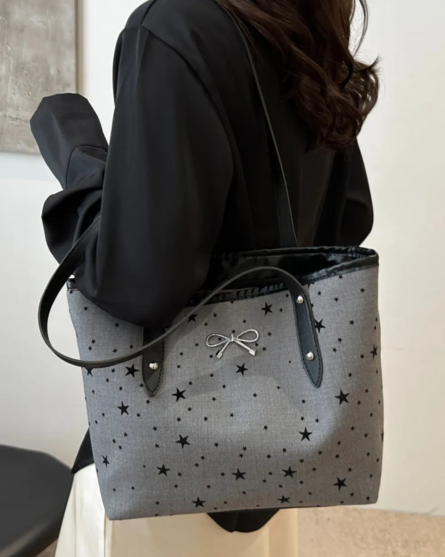 Bow Trim Polyester Tote Bag 