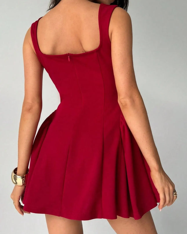 Square Neck Sleeveless Mini Dress