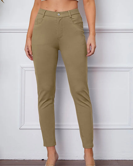 StretchyStitch Pants by Basic Bae Khaki