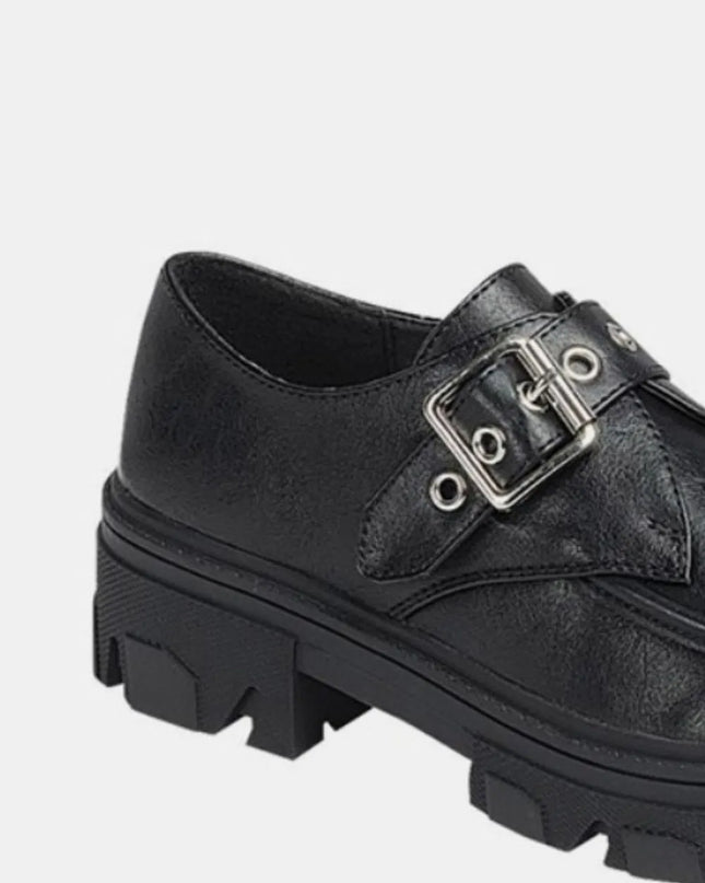 Forever Link Buckled Platform Lug Sole Loafers