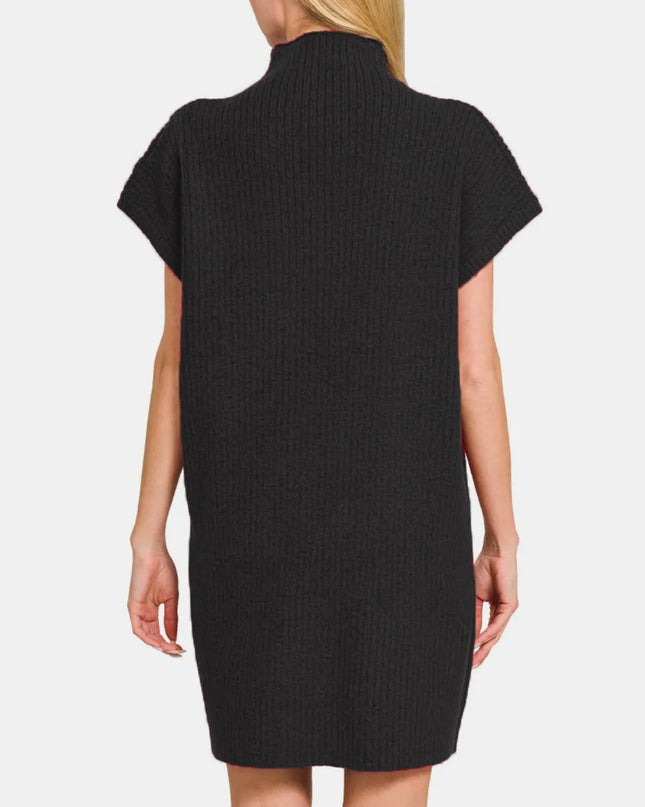 Zenana Short Sleeve Sweater Mini Dress
