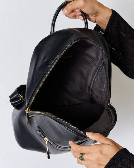 David Jones PU Leather Backpack