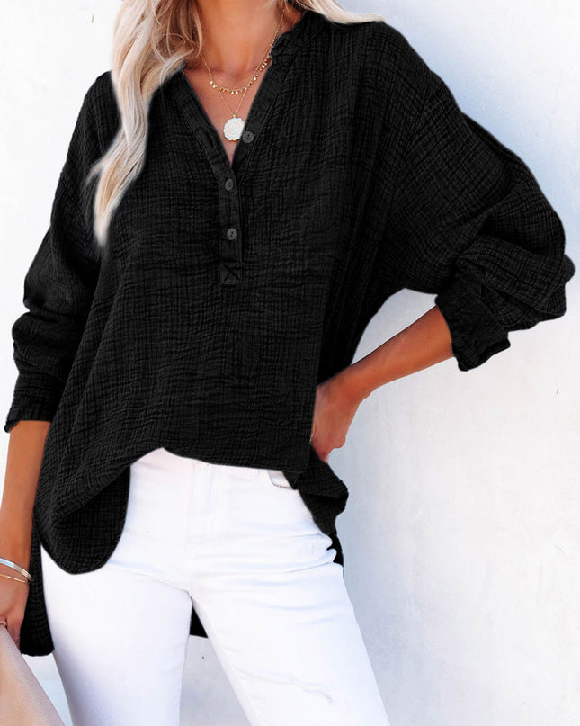 Buttoned Long Sleeve Blouse 