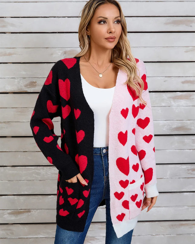Angel Wings Heart Open Front Long Sleeve Cardigan