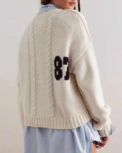 Number 81 Oversized Cable Knit Sweater