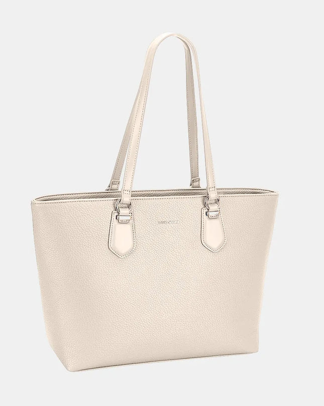 David Jones PU Leather Tote Bag Creamy White One Size