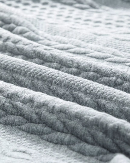 Cable Texture Puff Sleeve Loose Shacket