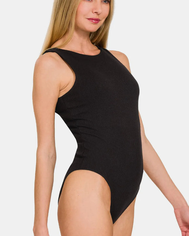 Zenana Ribbed Double Layered Bodysuit