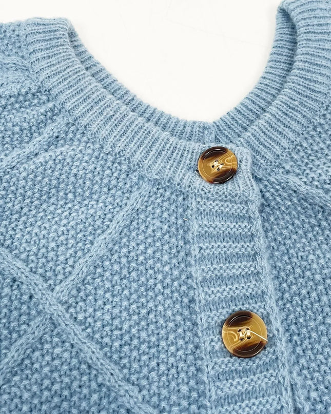 Button-Front Long Sleeve Cardigan