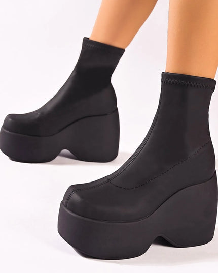 Chunky Platform Wedge Boots