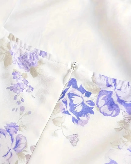 Ruffled Hem Floral Tie-Strap Mini Dress