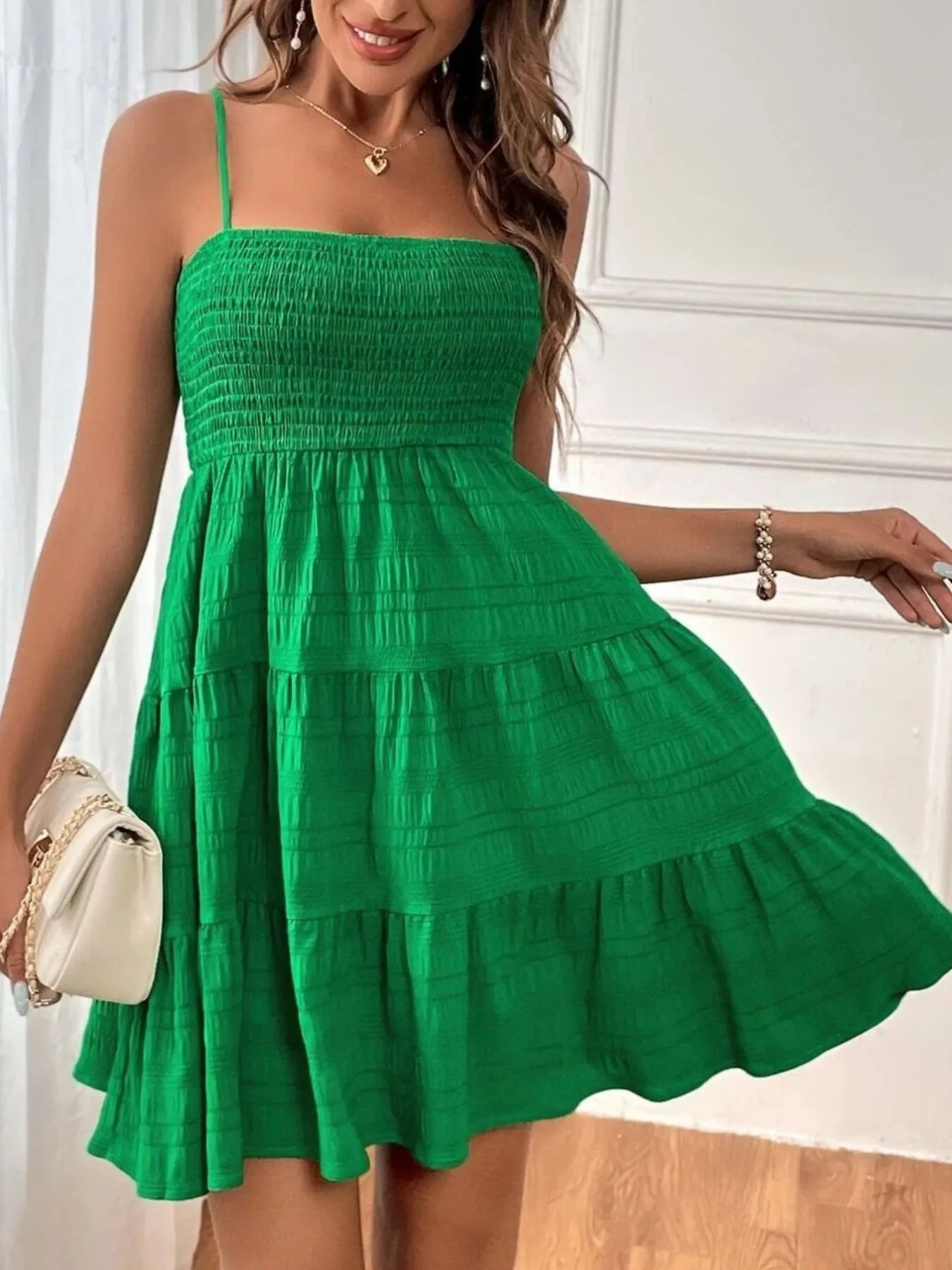 Smocked Tiered Cami Dress