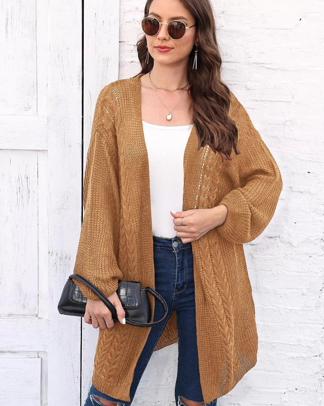 Open Front Long Sleeve Cardigan