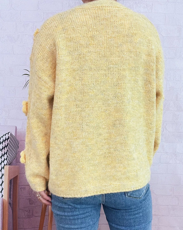 Flower Button-Up Cardigan