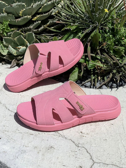 Casual Comfort Cut-Out Platform Slides 