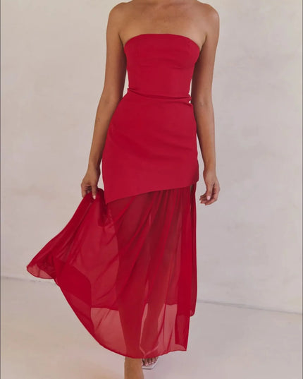 Layered Slit Tube Maxi Dress