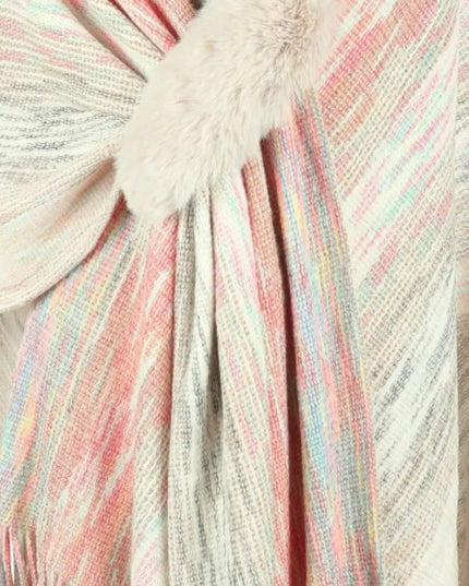 Heathered Fringe Hem Poncho