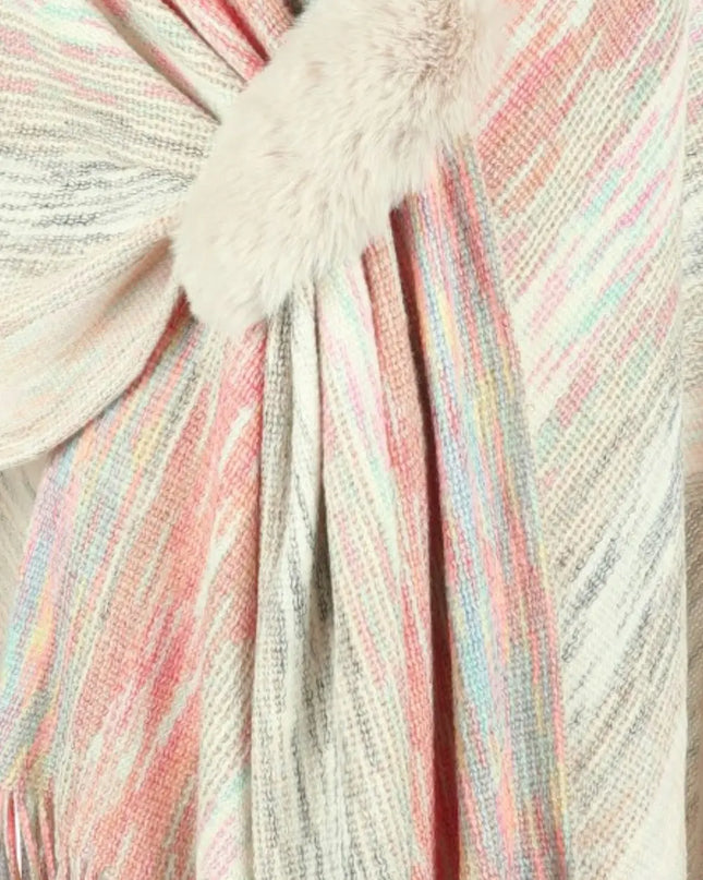 Heathered Fringe Hem Poncho