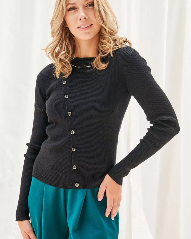 Faith Apparel Button Up Long Sleeve Knit Top