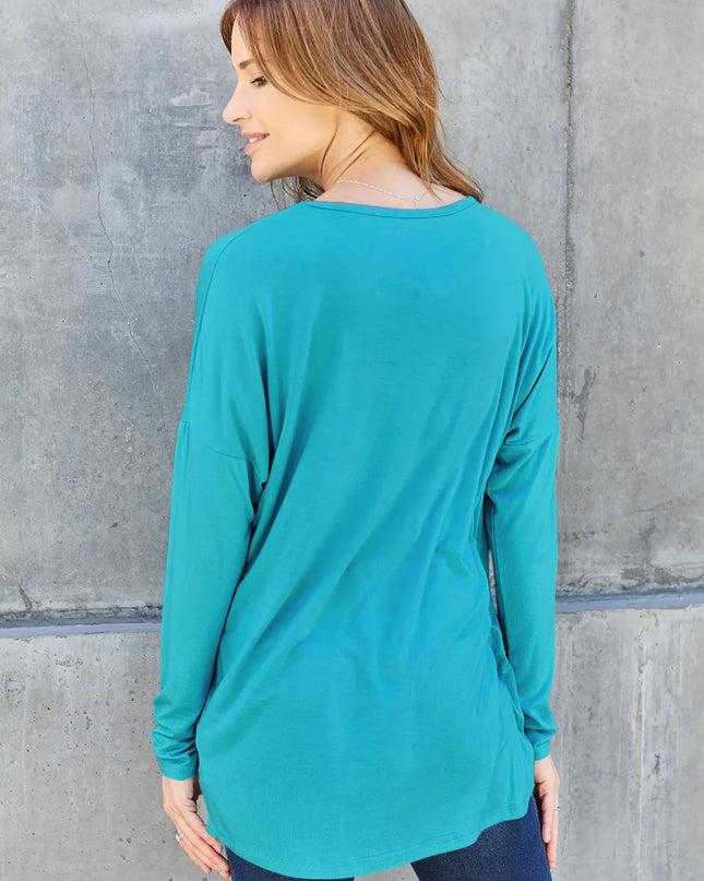 Basic Bae Full Size Round Neck Dropped Shoulder T-Shirt