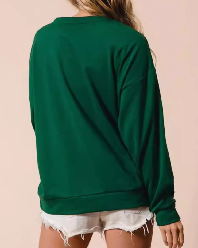 Christmas Gingerbread House Sequin Sweatshirt