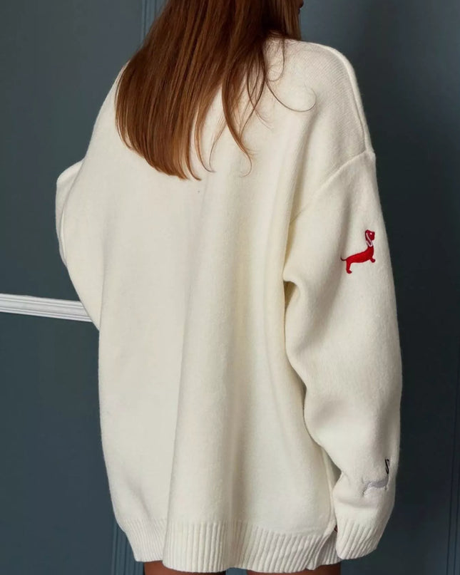 Embroidered Button Up Cardigan