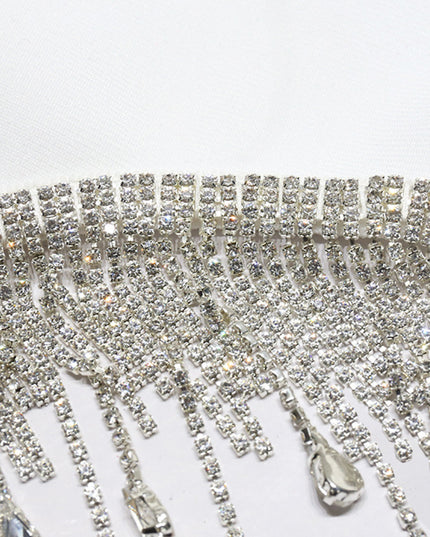 Rhinestone Tassel Hem Bodycon Dress
