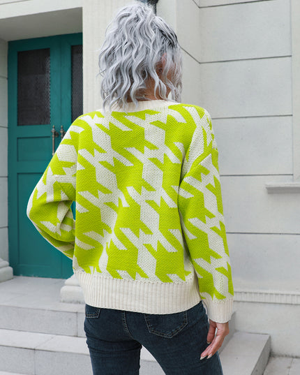 Houndstooth Button Down Cardigan