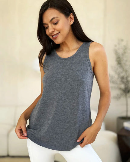 Basic Bae Full Size Round Neck Curved Hem Tank