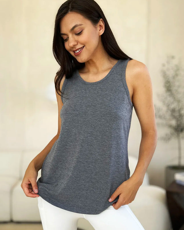 Basic Bae Full Size Round Neck Curved Hem Tank