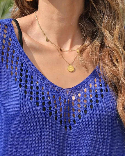 Crochet Trim Beach Cover Up Dress