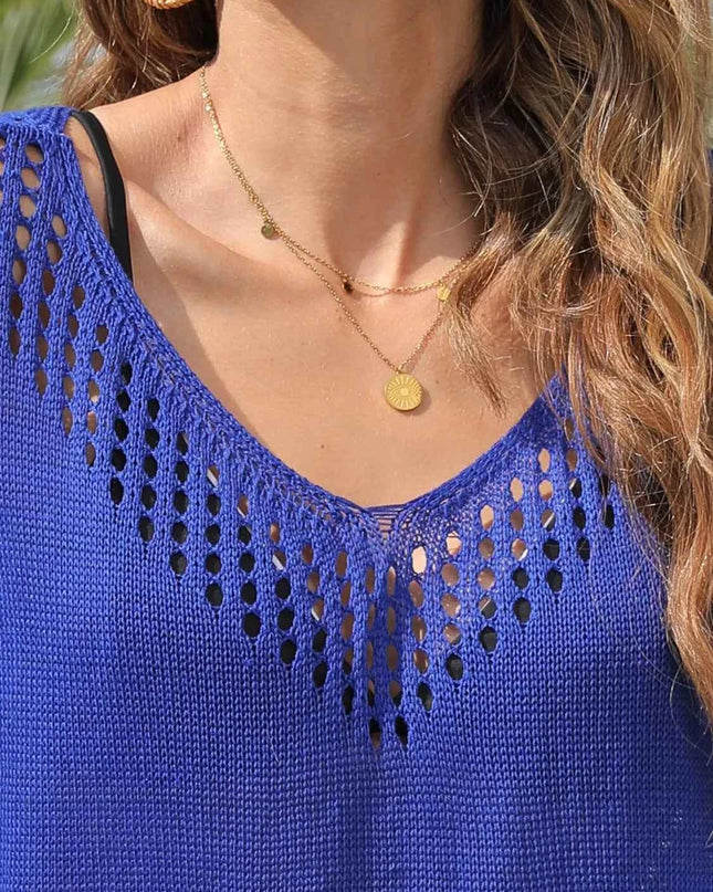 Crochet Trim Beach Cover Up Dress