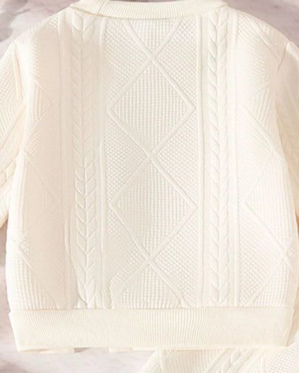 Children's Flower Textured Top and Pants Set