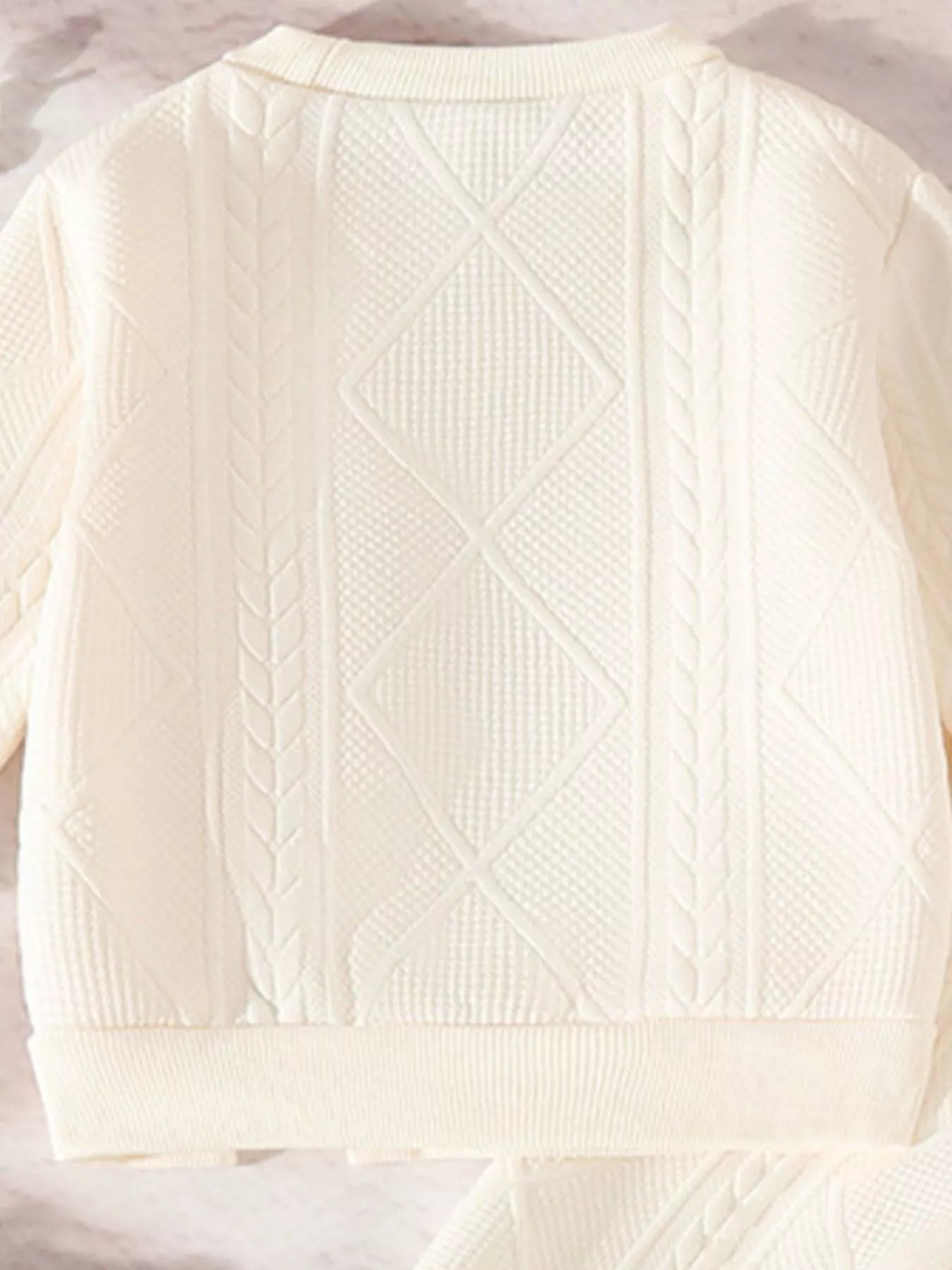 Children's Flower Textured Top and Pants Set