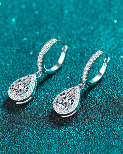 Moissanite Teardrop Earrings 