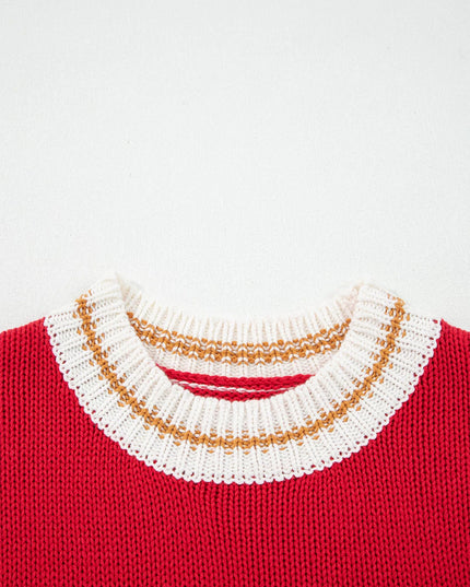 MERRY Contrast Edge Drop Shoulder Christmas Sweater