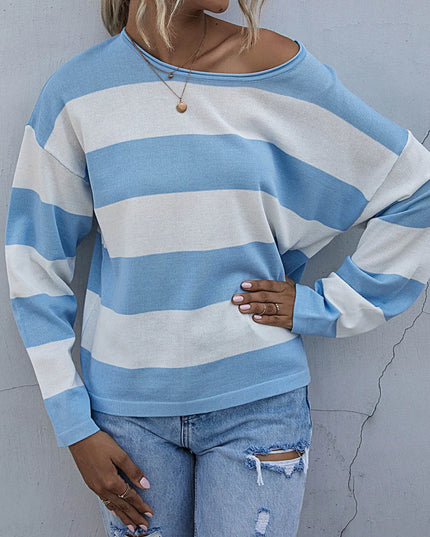 Striped Casual Long Sleeve Knit Top