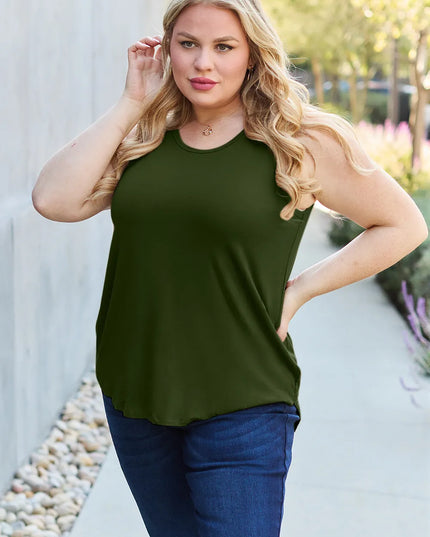Basic Bae Full Size Round Neck Curved Hem Tank