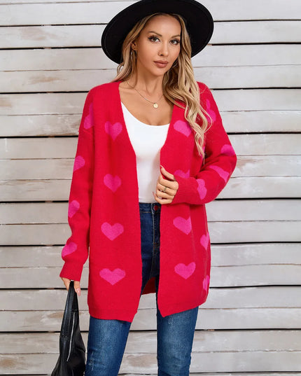 Angel Wings Heart Open Front Long Sleeve Cardigan